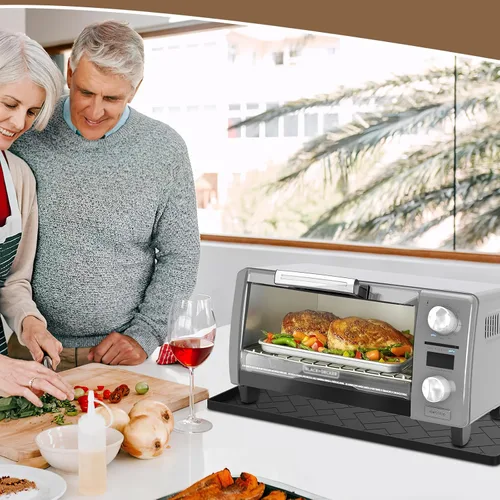 Vista 4 de Alfombrilla de silicona resistente al calor para freidora de aire, 18 x 15 x 0.5 pulgadas, perfecta para Ninja, Cosori, Chefman y la mayoría