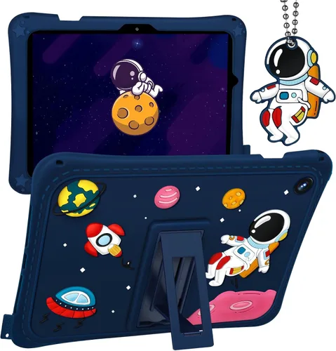 Vista 12 de Funda para iPad Air 3/Pro de 10.5 pulgadas - Niños Adolescentes Cool Cartoon Astronauta Space Men 3D Silicona Tablet Cover con soporte para iPad
