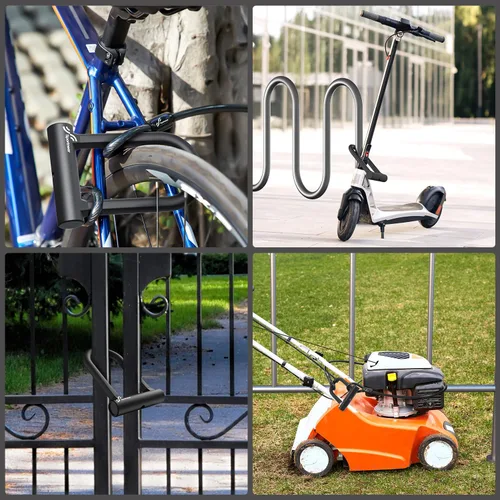 Vista 6 de Sportneer Candado para Bicicleta: Candado en U Resistente Antirrobo para Bicicleta con Cable de Acero de Seguridad de 1,5 m - Candado en U