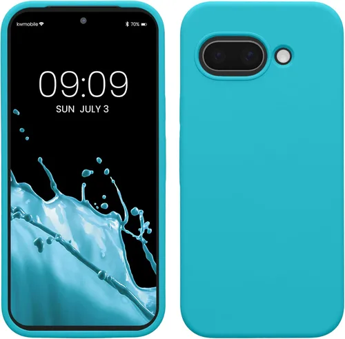 Vista 202 de kwmobile Funda Compatible con Google Pixel 6 Pro - Funda de Teléfono de Silicona TPU con Acabado Suave - Azul Caribe