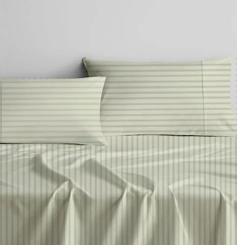 Vista 10 de Rajlinen Juego de sábanas de 4 piezas tamaño individual, juego de sábanas 100% algodón, sábanas de lujo para hotel con bolsillos profundos de hasta