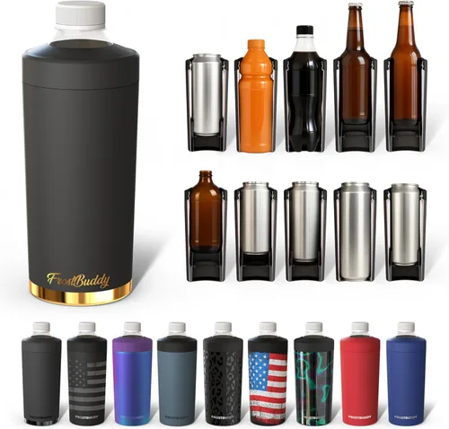 Vista 24 de Universal Buddy XL Can Cooler de Frost Buddy - Se adapta a latas y botellas de 12 onzas, 16 onzas, 20 onzas y 24 onzas - Mantén tus bebidas Azul bebé
