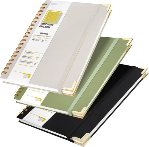 Vista 10 de OWSC Lined Spiral Notebook with thick 110 GSM Papers, 300 Pages B5 Size College Ruled Notebook, Hardcover 7.1 x 10 Inches Journal for Women and Men