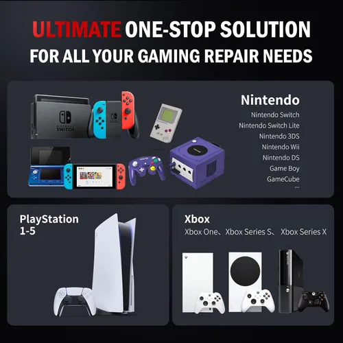 Vista 2 de XOOL Kit de destornilladores Nintendo Gamebit, juego de herramientas de reparación Triwing 17 en 1 para Switch, Joy-Con, Game Boy, NES SNES Wii DS
