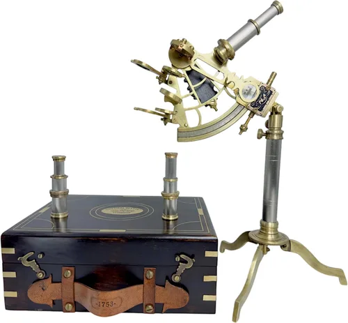 Vista 12 de Brass Ship History Sextant Handmade Gift for Father's Day, Birthday, Anniversary, Baptism, Partner, Best Men, Graduation, Christmas, Vintage