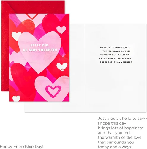 Vista 3 de Hallmark Vida - Surtido de tarjetas españolas para el día de San Valentín para niños, 8 tarjetas del día de San Valentín con sobres
