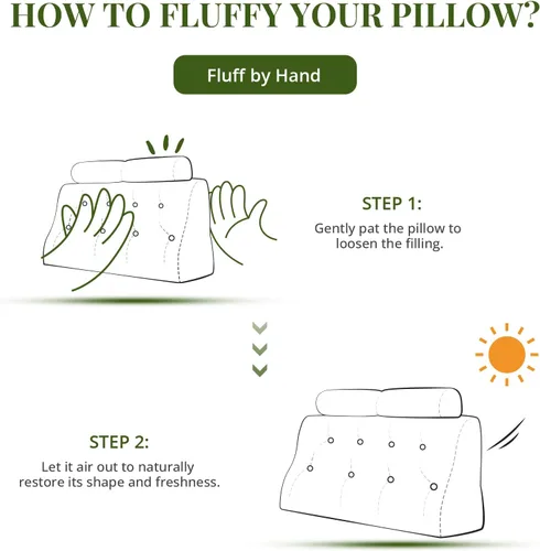 Vista 9 de Sasttie Almohada de Cabecero King, Almohada de Cuña para Cabecero de Cama para Sentarse, Almohadas de Soporte de Espalda para Leer, Sentarse