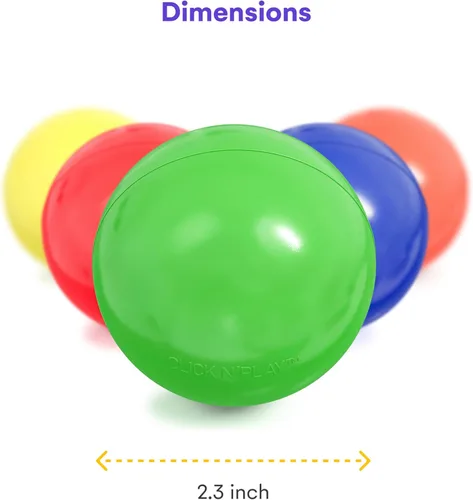 Vista 4 de Pelotas Click N' Play para alberca de bolas para niños, bolas de plástico de recarga, paquete de 200, sin ftalatos y sin BPA, incluye una bolsa