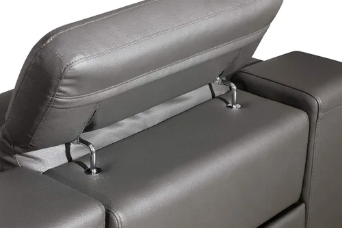 Vista 563 de BlackJack Furniture Venice - Sofá modular de cuero italiano de grano superior de 5 piezas con 3 reclinables eléctricos, reposacabezas ajustable