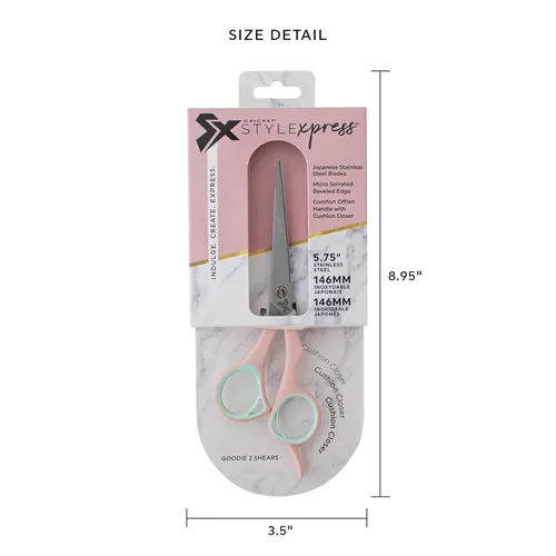 Vista 4 de Cricket Style Xpress Goodie - Tijeras de corte de cabello con 2 tijeras de corte de cabello, cuchillas biseladas microdentadas afiladas, tijeras