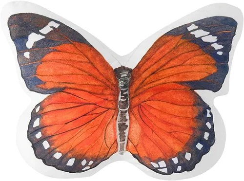 Vista 19 de JWH Almohada decorativa de mariposa 3D, almohada de animales estética, de peluche, funda de almohada con estampado de bonito cojín para cama, sofá