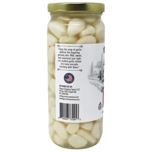 Vista 6 de Lara's - Dientes de ajo en escabeche en tarro (16 onzas líquidas), sabor crujiente y suave, larga vida útil, ajo enlatado