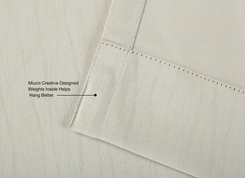 Vista 4 de Miuco paneles de cortina de oscurecimiento con arandelas, cortinas opacas con textura para salón, juego de 2