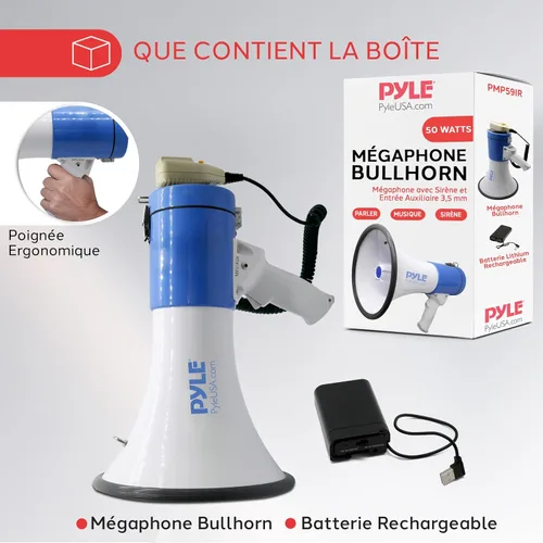 Vista 7 de Pyle Altavoces megáfonos PA compactos portátiles Negro