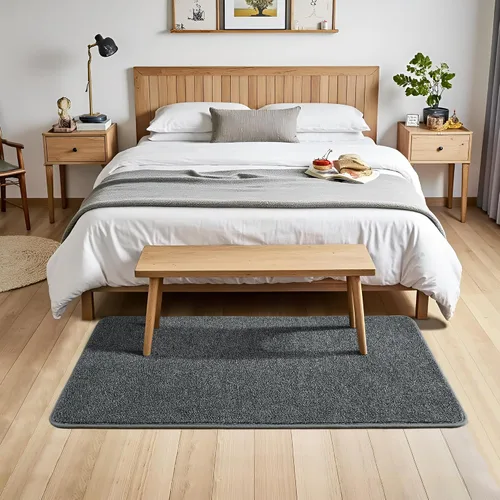 Vista 170 de Chicrug - Alfombra geométrica moderna de 2 x 6 pies para dormitorio o pasillo Negro Geometric