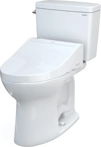 Vista 17 de TOTO Drake WASHLET+ inodoro de dos piezas alargado 1.28 GPF TORNADO FLUSH con asiento bidet C5, color blanco algodón - MW7763084CEG#01