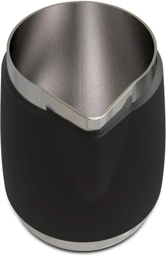 Rattleware Jarra de acero inoxidable con mango de 12 onzas, con mango de goma, duradera y resistente al calor, jarra de espuma de leche para