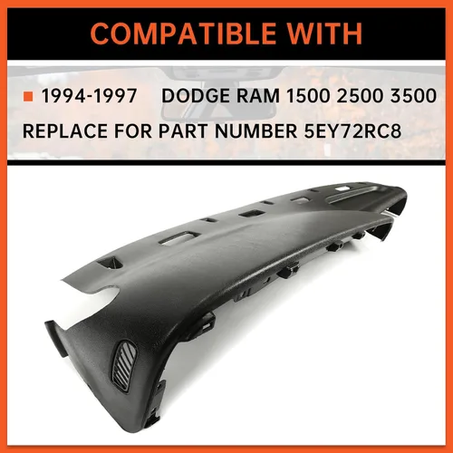 Vista 3 de ECOTRIC Reemplazo de salpicadero Compatible con camionetas Dodge Ram 1500 2500 3500 de 1994-1997 Cubierta de capó del tablero de camiones Reemplazo