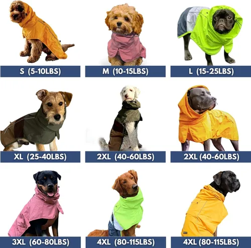 Vista 2 de Spark Paws - Chaqueta impermeable para perros, resistente al viento, para perros pequeños, medianos, grandes y extragrandes, traje reflectante