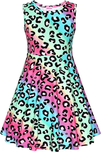 Vista 12 de Jeskids - Vestido de unicornio sin mangas para niñas. Gradiente amarillo rosa