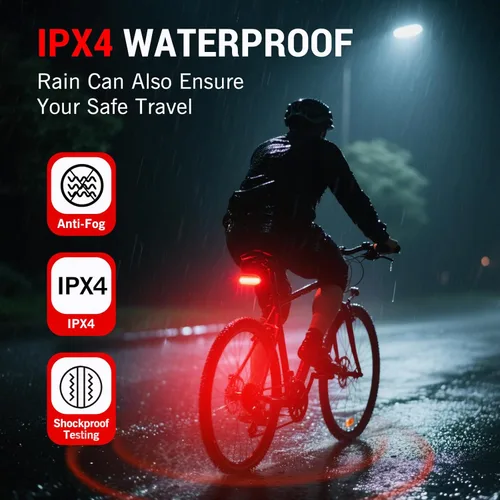 Vista 5 de Luz trasera de bicicleta eléctrica, luz trasera de bicicleta eléctrica de alto brillo, reflector trasero de bicicleta de 48 V con conector SM, luz