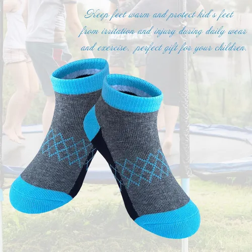 Vista 6 de 12 pares de calcetines de algodón atléticos de corte bajo para niños pequeños y grandes de 3 a 10 años