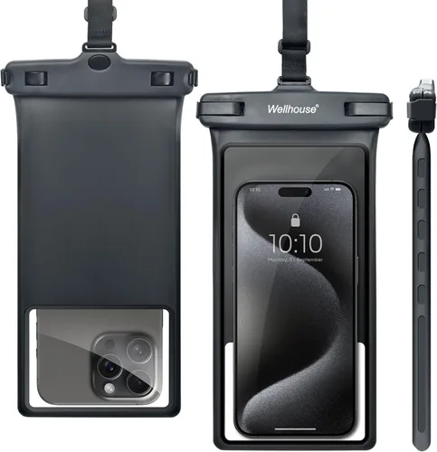 Vista 16 de wellhouse Funda impermeable para teléfono, estuche impermeable para iPhone 16 15 14 13 12 Pro Max XS Samsung, bolsa seca para celular IPX8 3D