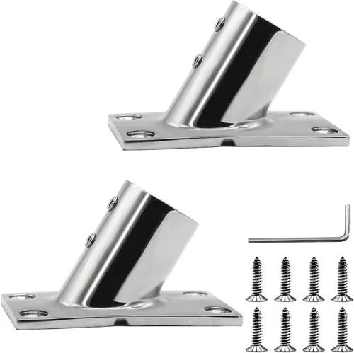 Vista 8 de Accesorios de riel para barcos de acero inoxidable 60/90 grados Hardware de barandilla de barco Base de pasamanos de grado marino para tubo de 7/8