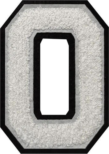 Vista 105 de 2 parches de letras de felpilla termo-adhesivas de 2.5", parches de letras universitarias de punto de felpilla para ropa (negro/blanco 2-1/2, S)
