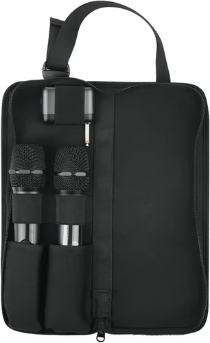 TXEsign Estuche de micrófono inalámbrico dual, bolsa de almacenamiento portátil, funda de transporte de viaje, funda protectora con asa organizadora
