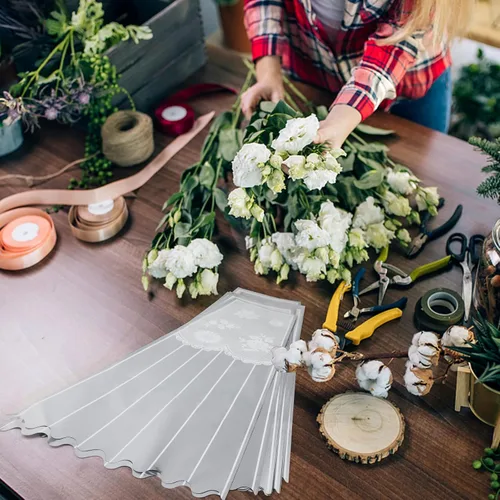 Vista 7 de FOIMAS 100 bolsas de plástico para ramo de flores, fundas de celofán, bolsas de embalaje para ramo de flores, para manualidades, cumpleaños, boda