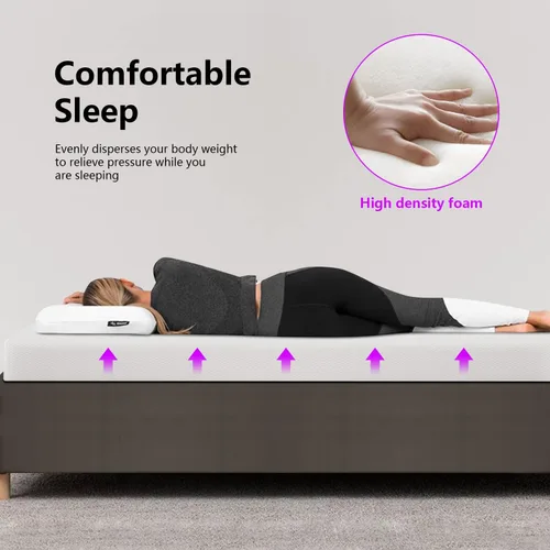 Vista 141 de PayLessHere Colchón matrimonial de espuma viscoelástica de gel de 12 pulgadas con tela suave transpirable y lavable, funda con cremallera, colchón