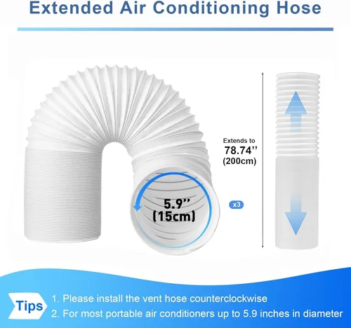 Vista 5 de Kit de ventilación portátil para ventana de aire acondicionado, kit de sellado ajustable para ventana de CA, kit de ventilación de CA para puerta
