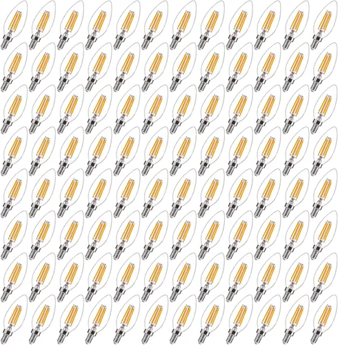 Vista 19 de FLSNT Bombillas LED equivalentes a 40 W, bombillas LED ámbar regulables B11 E12, base de candelabro, 2200 K, blanco cálido, 330 lm, paquete de 6