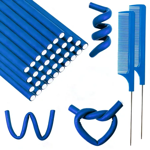 60 varillas rizadoras flexibles de 9.45 x 0.31 pulgadas, rodillos de espuma suave sin calor para cabello largo y cabello corto, para mujeres y