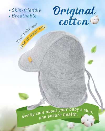 Vista 4 de FURTALK Sombrero de sol para bebé, protección solar UPF 50+, protección solar de rayos UV, sombreros de algodón para niños y niñas