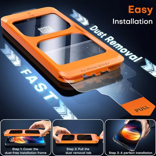 Vista 74 de TOCOL Protector de pantalla de privacidad para 15 Pro Max, 6.7 pulgadas, dureza 9H, grado militar, inastillable, vidrio templado HD, cobertura