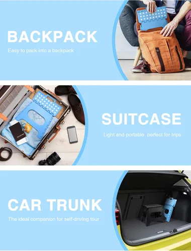 Vista 159 de Dyforce Taburete plegable de 9 pulgadas, taburete para niños, taburetes resistentes para adultos, taburetes de pie compactos, taburetes ligeros