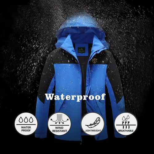 Vista 41 de GIISAM Chaqueta de lluvia para hombre, impermeable, ligera, para exteriores, rompevientos con capucha