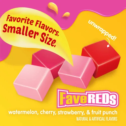 Vista 5 de STARBURST Minis FaveRed - Caramelos para el día de la madre, regalo Grab N Go para mamá, bolsa de dulces resellable de 8 onzas