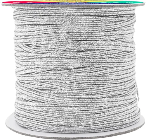 Vista 50 de Mandala Crafts Rollo de bandas elásticas beige de 0.472 in y 20 yardas para costura, 1/2 cordón elástico plano, correas elásticas trenzadas de 1 2