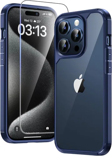 Vista 146 de TAURI - Funda magnética para iPhone 15 Pro Max, 3 en 1, compatible con MagSafe, no se pone amarilla, con 2 protectores de pantalla, protección