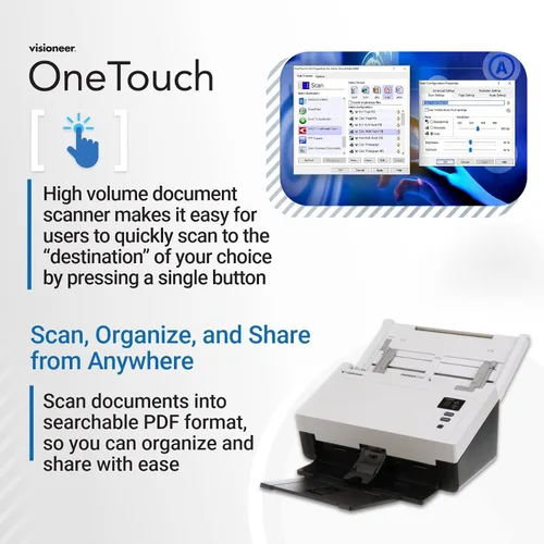 Vista 5 de Visioneer Patriot D40 - Escáner dúplex para PC y Mac, 70 PPM, alimentador automático de documentos (ADF)