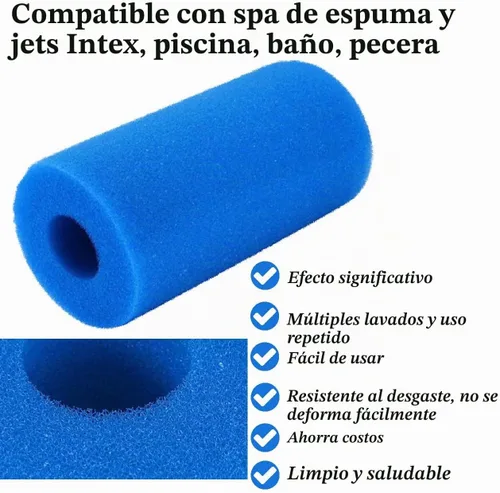 Vista 4 de Filtro de piscina tipo B reutilizable lavable filtro de esponja de piscina, cartucho de natación reutilizable filtro de espuma para compatible