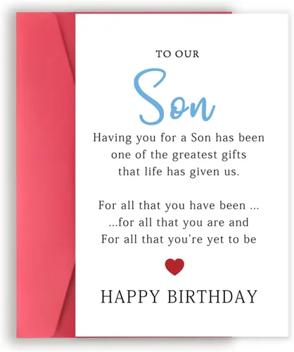 Asmallgf Tarjeta de feliz cumpleaños para hijo, regalos de cumpleaños de mamá papá, divertida tarjeta de cumpleaños para hijo adulto, idea de regalo