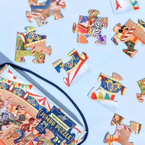 Vista 2 de Upbounders - Joyful Carousel - Rompecabezas para principiantes de 24 piezas para niños pequeños de 3 a 5 años, rompecabezas preescolar con niños