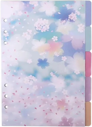 Separadores de hojas sueltas A5 A6 para carpetas de flores de cerezo A5 A6 para cuaderno de hojas sueltas para escuela, oficina, diario, agenda de