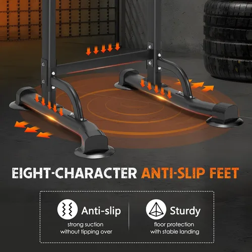 Vista 5 de SogesHome Power Tower - Barra de dominadas y estación de inmersión, soporte de inmersión de altura ajustable, multifuncional, entrenamiento