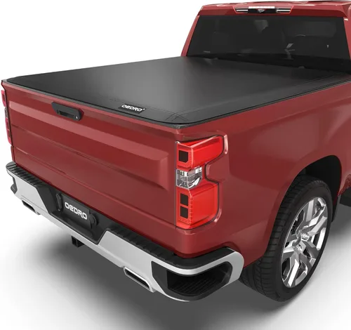 Vista 17 de OEDRO FRP Cubierta Tonneau Rígida de Triple Pliegue Compatible con Chevy Silverado 1500 y GMC Sierra 1500 2007-2013 Nuevo Estilo de Carrocería Cama