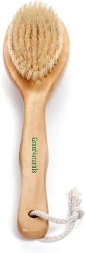 GranNaturals Cepillo corporal de cepillado en seco para drenaje linfático + exfoliante de celulitis, exfoliante natural de piel de cerdas de Gran Goods